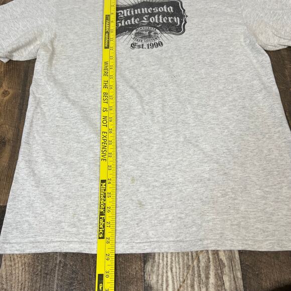 Vintage Minnesota State Lottery Gray Crew Neck T-Shirt Large - Picture 5 of 7